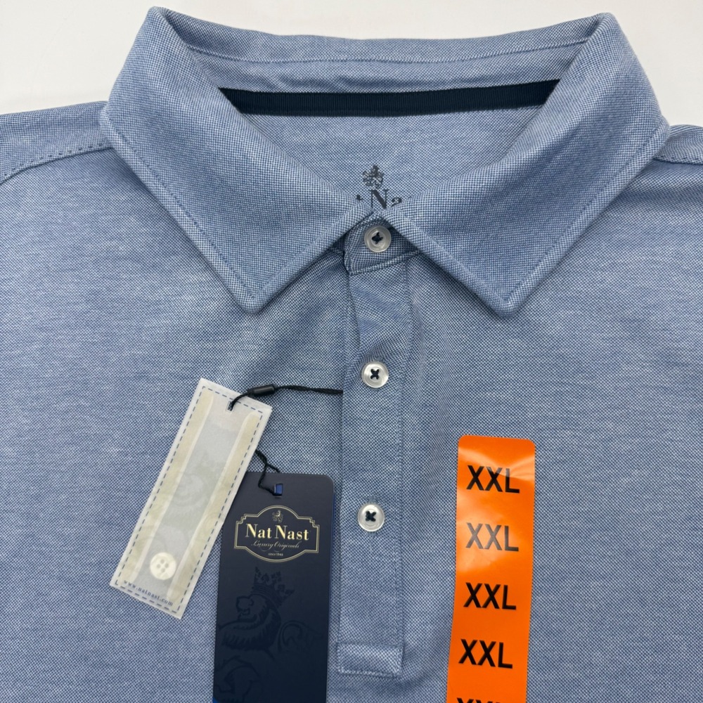 Nat Nast Polo Shirt Mens XXL Cobalt Blue‎ Luxury Originals Sport S8K05PC Bowling